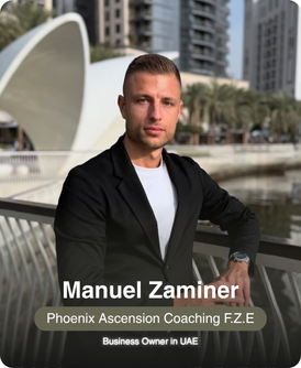 Manuel Zaminer, business owner in the UAE — Phoenix Ascension Coaching F.Z.E, founded through XCEED